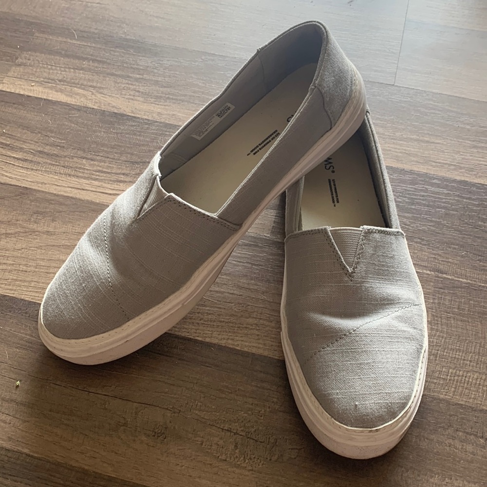 Toms gray slip on shoes